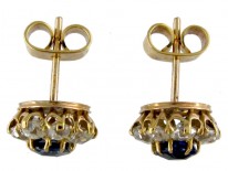 Sapphire & Diamond Cluster Earrings