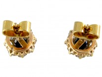 Sapphire & Diamond Cluster Earrings