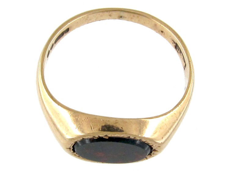 Oval Bloodstone Signet Ring