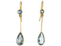 Aquamarine 15ct Gold Drop Earrings