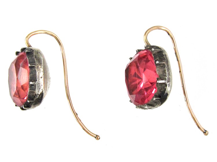 Georgian Pink Paste Earrings