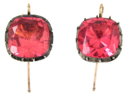 Georgian Pink Paste Earrings