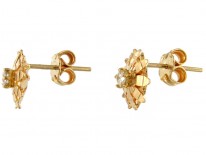 Diamond & 18ct Gold Flower Earrings
