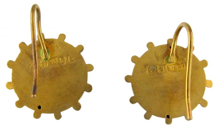 Victorian 15ct Gold & Pearl Earrings