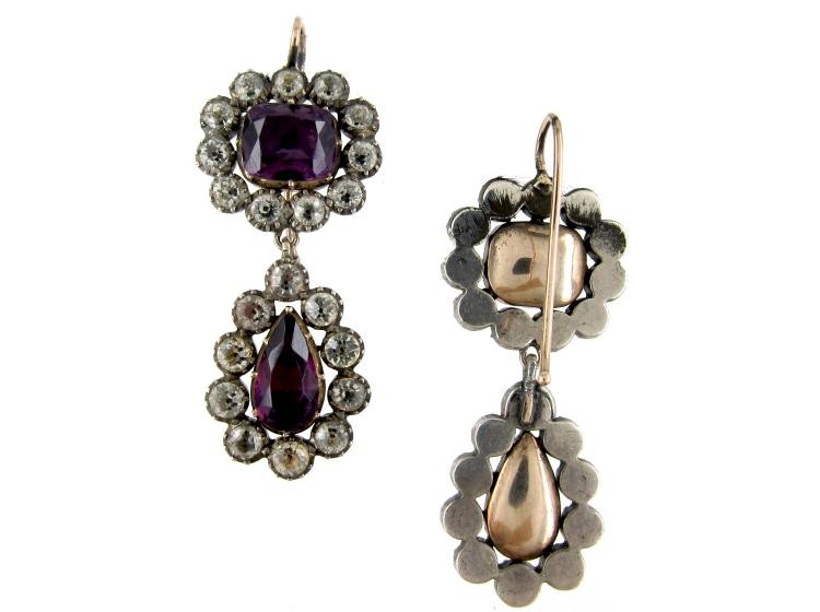 Georgian Foiled Paste Earrings