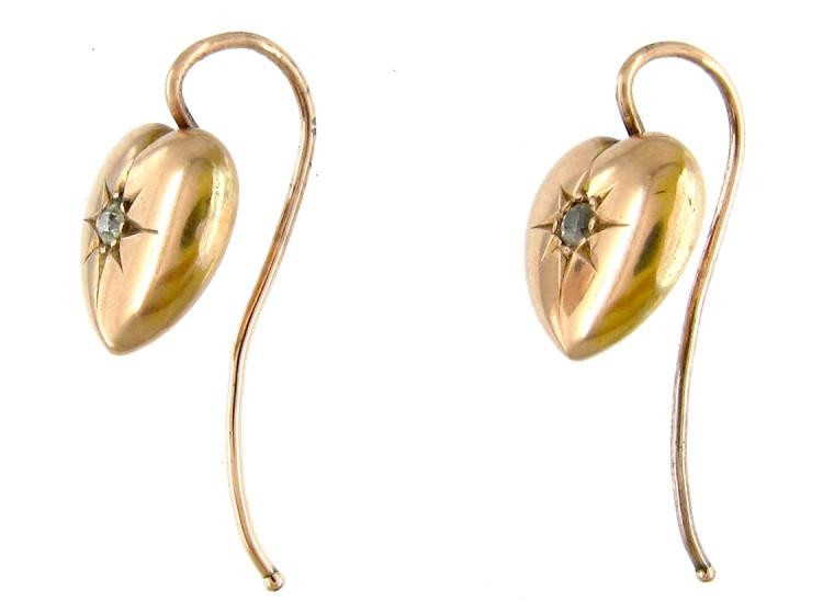 Gold & Diamond Heart Shape Earrings