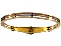 Coral & Natural Pearl Victorian 15ct Gold Bangle