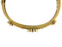 Coral & Natural Pearl Victorian 15ct Gold Bangle