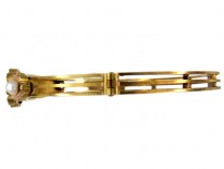 Coral & Natural Pearl Victorian 15ct Gold Bangle
