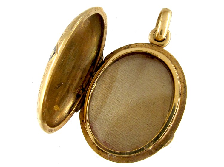 'Forget Me Not' 15ct Gold & Enamel Locket