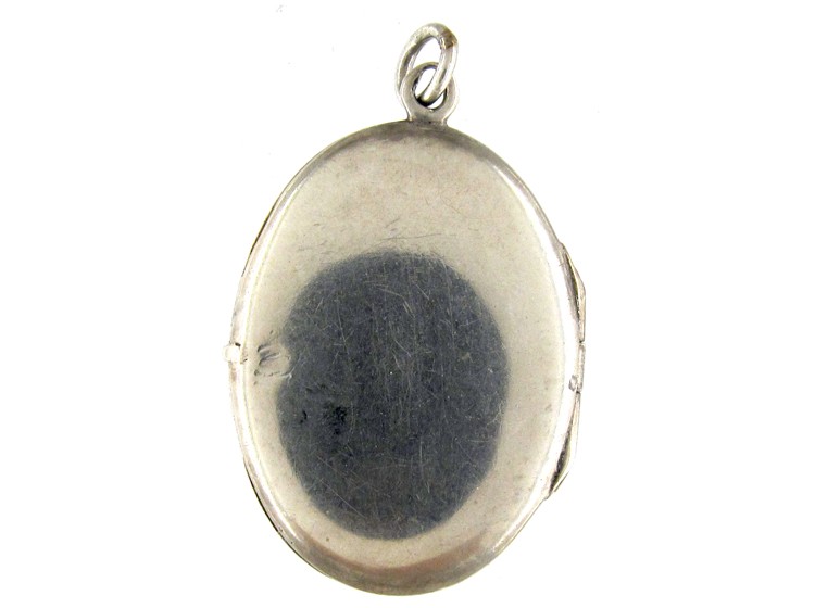 Edwardian Silver & Enamel Flowers Locket