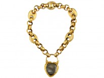Gold Regency Bracelet with A Garnet Set Padlock
