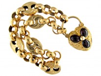 Gold Regency Bracelet with A Garnet Set Padlock