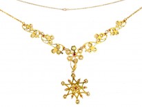 Opal & Ruby 15ct Gold Necklace in Original Case