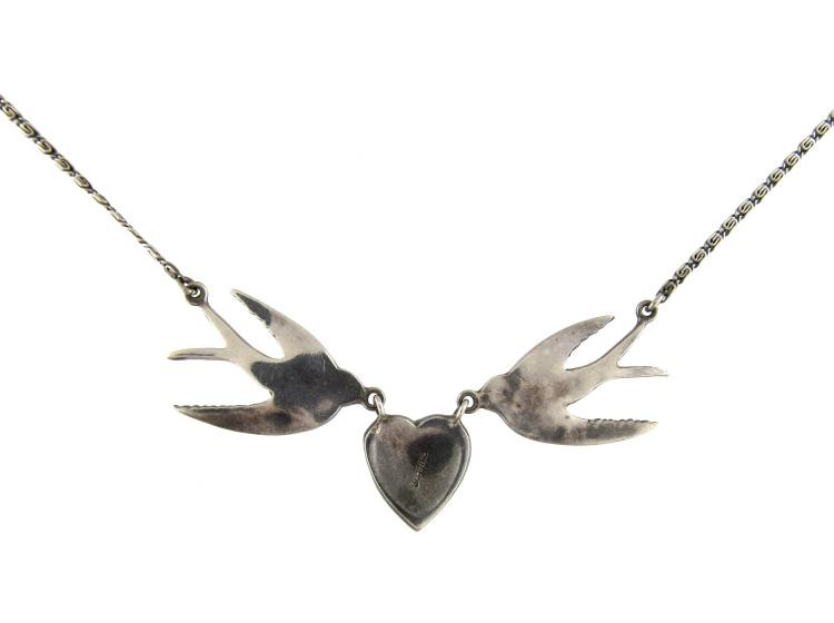 Marcasite & Silver Swallow Necklace
