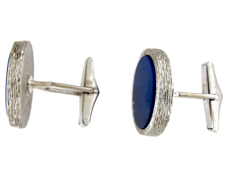 18ct White Gold & Lapis Cufflinks by Kutchinksy