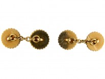 18ct Gold & Enamel Victorian Crown Cufflinks