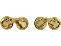 14ct Gold & White Enamel Cufflinks
