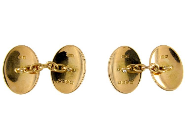 18ct Gold Diamond Set Victorian Cufflinks
