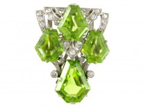 Art Deco Peridot & Diamond Clip