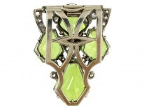 Art Deco Peridot & Diamond Clip