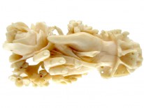 Victorian Carved Ivory Hand Brooch