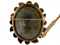 Pair of Enamel & Gold Masked Miniature Brooches