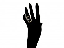 Large Onyx & Diamond Art Deco Ring