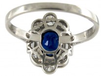 Sapphire & Diamond Art Deco Ring