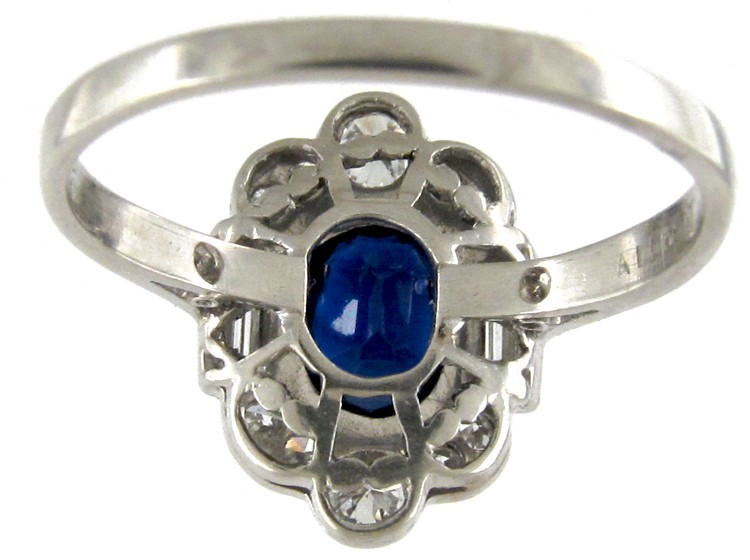 Sapphire & Diamond Art Deco Ring