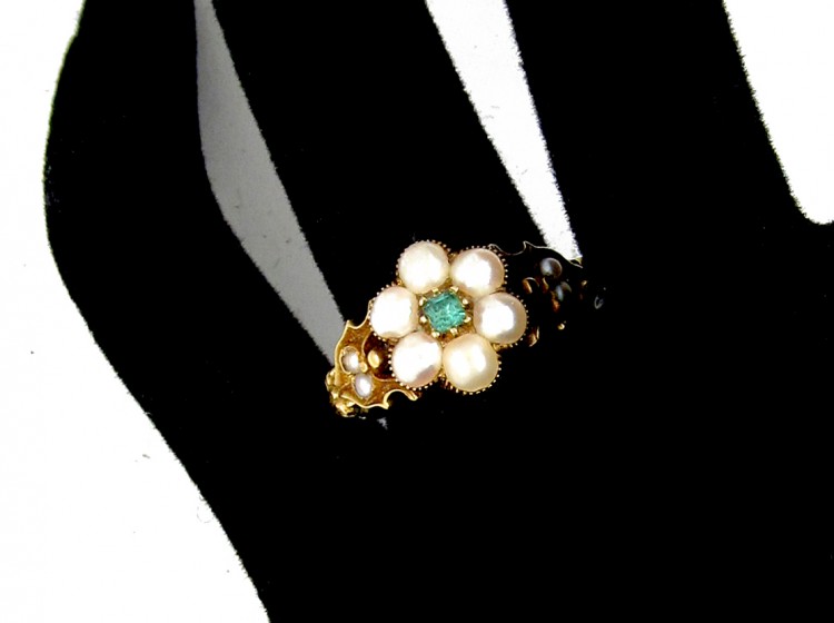 Regency Natural Pearl & Emerald Ring