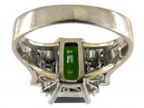 Green Tourmaline & Diamond Retro Ring