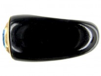 Blue Topaz & Onyx Gold Ring