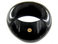 Blue Topaz & Onyx Gold Ring