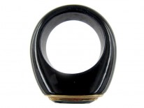 Blue Topaz & Onyx Gold Ring