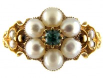 Regency Natural Pearl & Emerald Ring