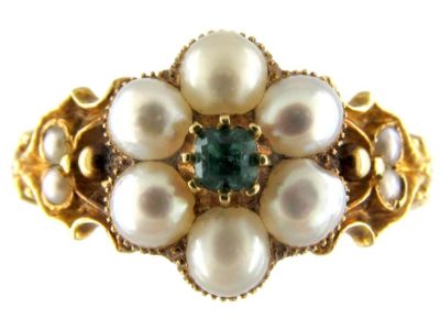 Regency Natural Pearl & Emerald Ring
