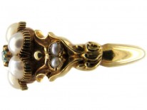 Regency Natural Pearl & Emerald Ring