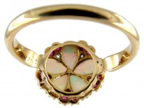 Opal Ruby & Diamond Cluster Ring