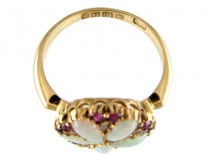 Opal Ruby & Diamond Cluster Ring