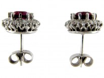 Ruby & Diamond Cluster Earrings