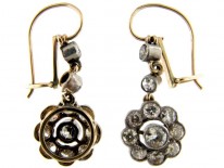 Edwardian Diamond Drop Cluster Earrings