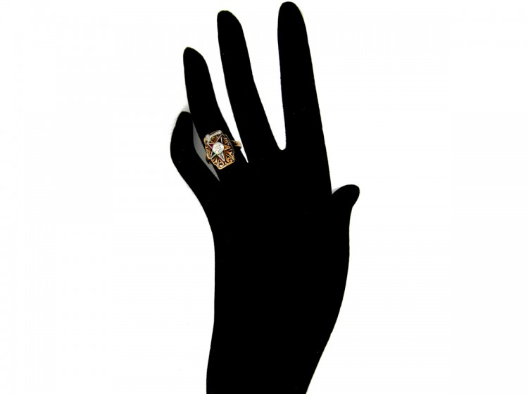 Gold Masonic Gemstone Ring