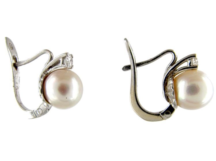 Pearl & Diamond Earrings