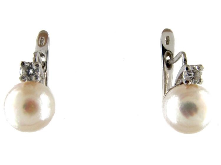 Pearl & Diamond Earrings