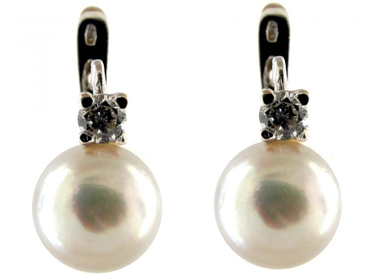 Pearl & Diamond Earrings