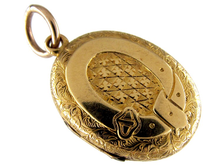Gold Buckle Motif Victorian Locket