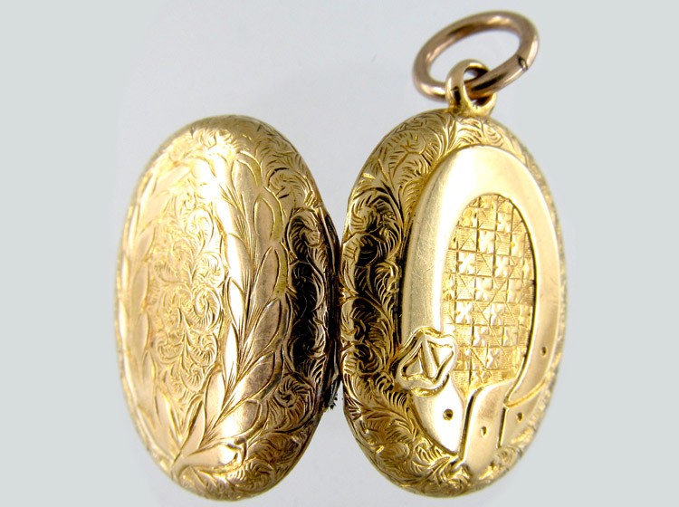 Gold Buckle Motif Victorian Locket