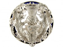 Large Silver & Royal Blue Enamel Scottish Brooch