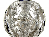 Large Silver & Royal Blue Enamel Scottish Brooch